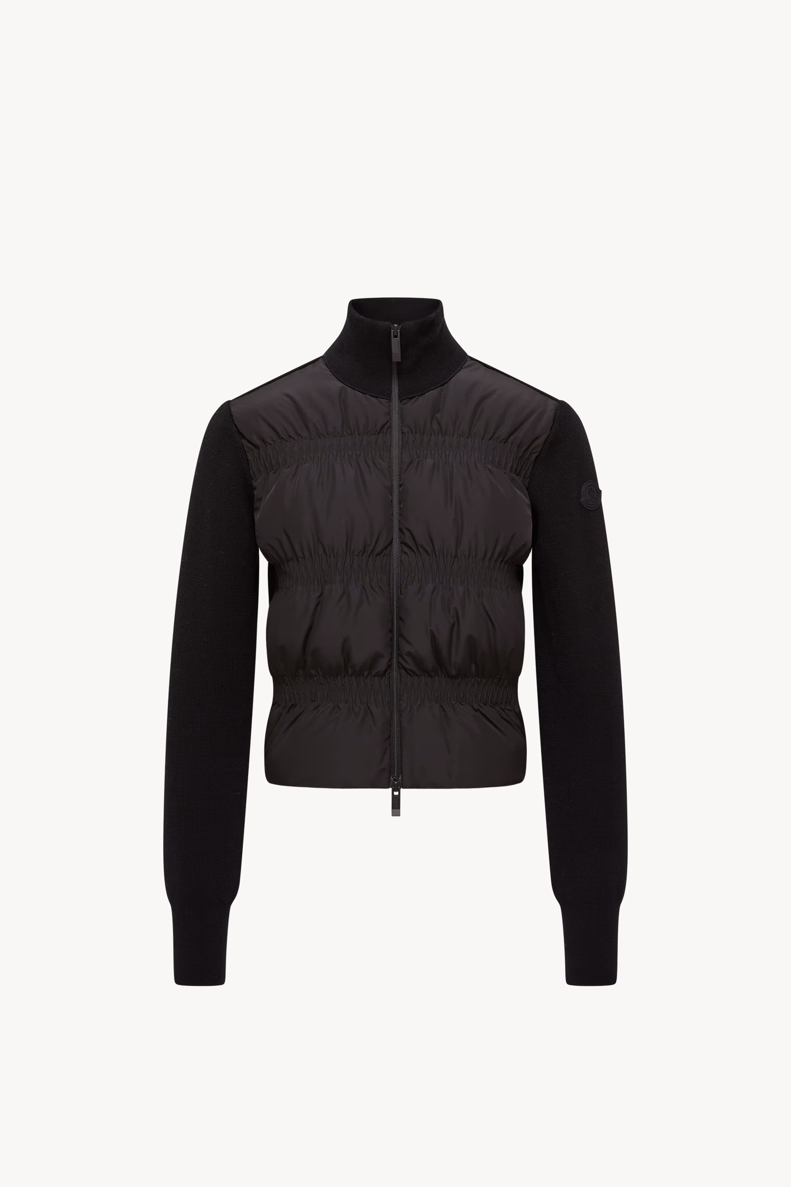 Padded Wool Zip-Up Cardigan Women Black Moncler 2